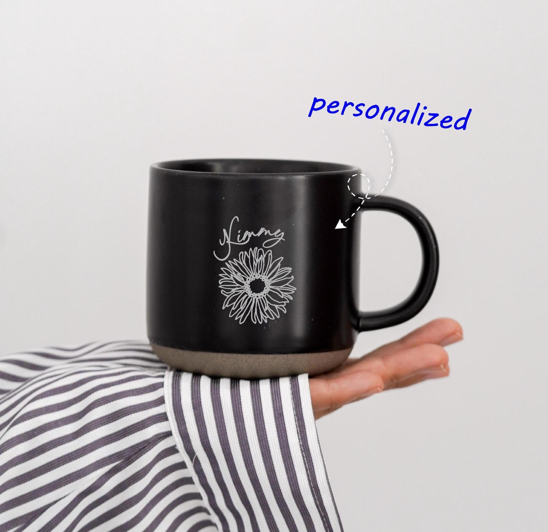 Large Personalized Mug Birth Flower Mug for Christmas Gift Ideas, Custom Mug Customized Pottery Mug Personalized Mug, Christmas Gift Ideas PD