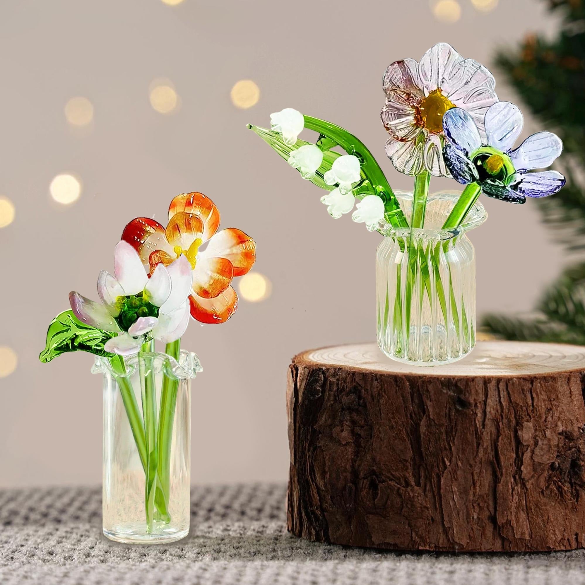 Glass Birth Month Flower, Birth Flower Gift, Hand Blown Spring Flower, Glass Flower Bouquet, Personalized Gifts, Gift For Her, Birthday Gift