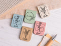 Personalized Leather Bookmark Monthly Bloom Collection, Custom Floral Bookmark, Handcrafted Leather Bookmark for Book Lovers