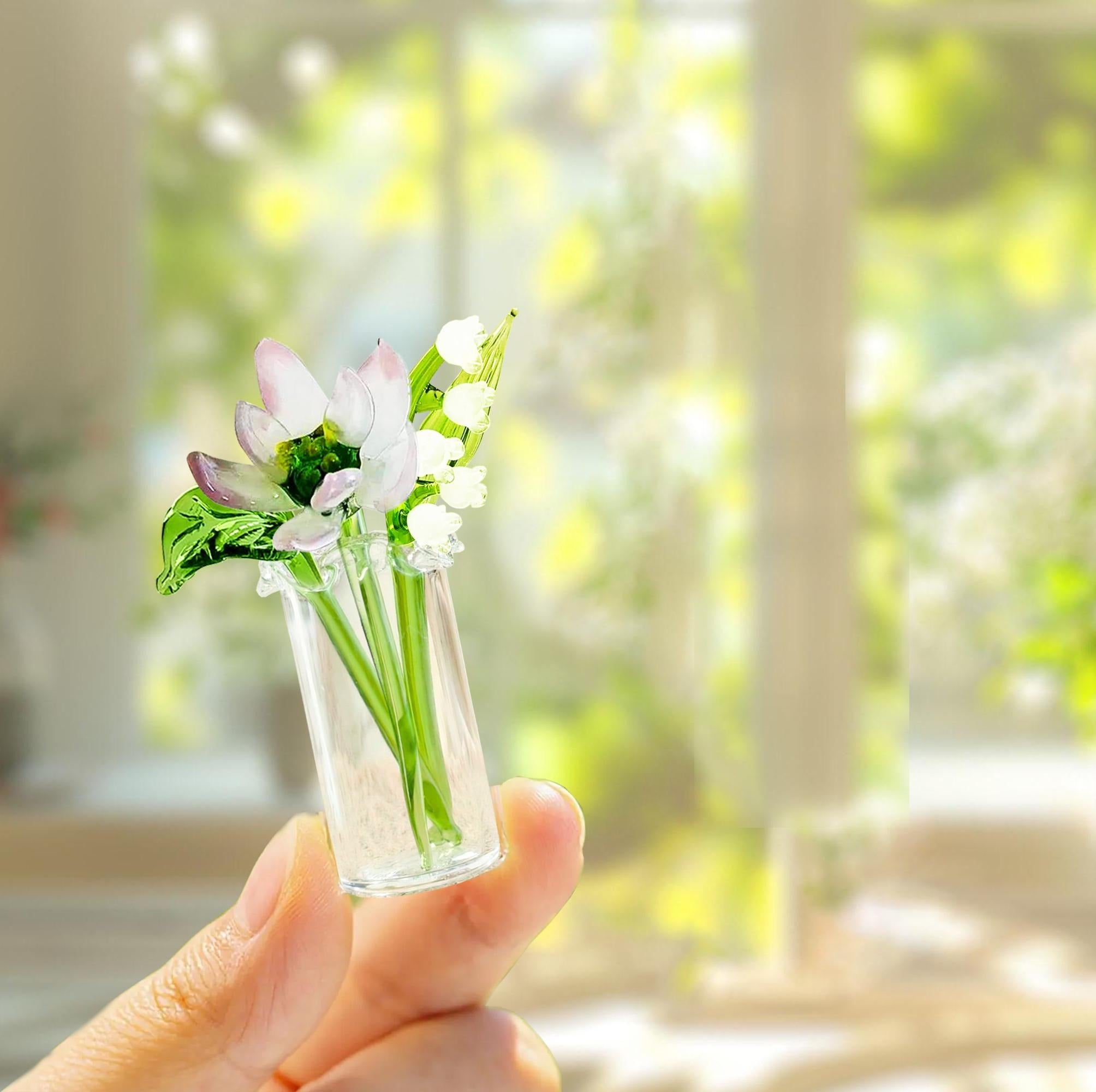 Glass Birth Month Flower, Birth Flower Gift, Hand Blown Spring Flower, Glass Flower Bouquet, Personalized Gifts, Gift For Her, Birthday Gift