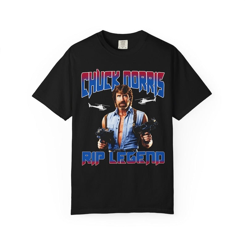 Chuck Norris Tribute Shirt, Legends Never Die Tee, Vintage Western Graphic Shirt, Memorial Cowboy Tee