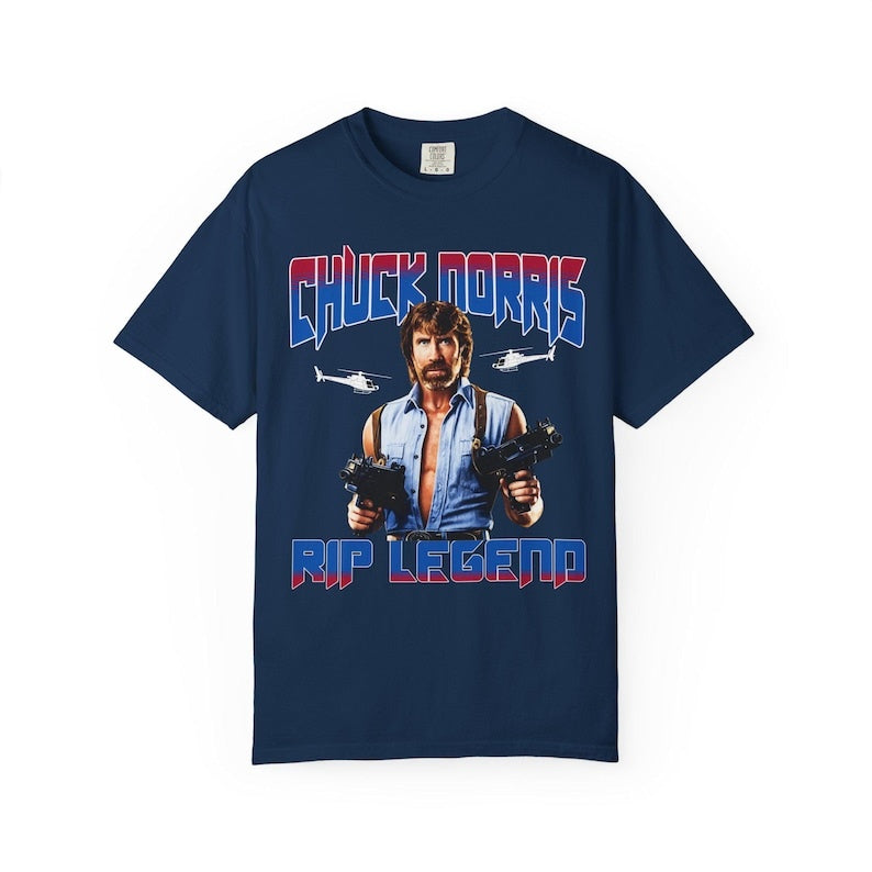 Chuck Norris Tribute Shirt, Legends Never Die Tee, Vintage Western Graphic Shirt, Memorial Cowboy Tee