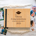 Custom Wooden Graduation Guest Book 2025: University, College, High School, 2026 Graduation Party Guest Book College or High School Graduation Gift for Her 2026