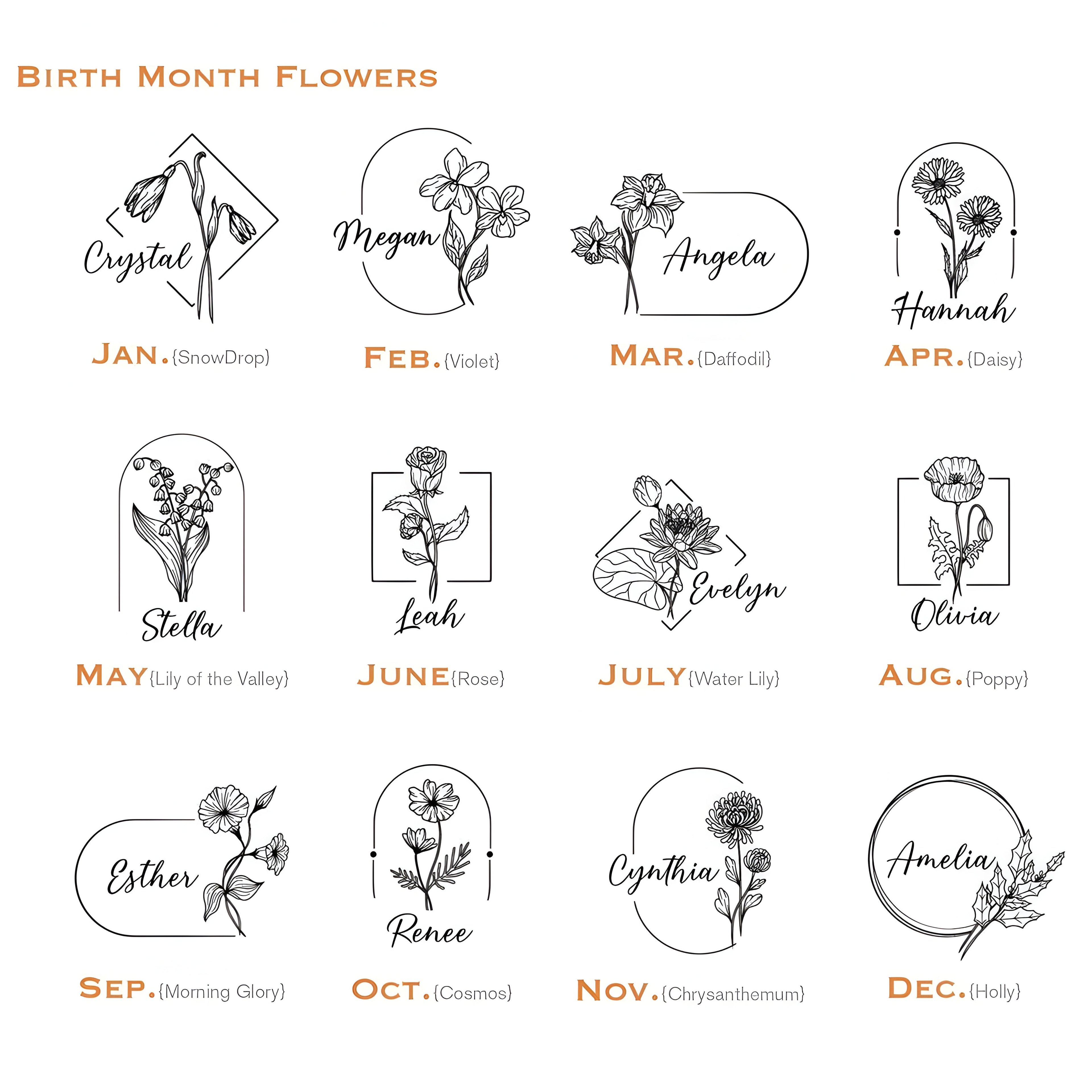 Personalized Leather Makeup Bag, Monthly Bloom Birth Flower Cosmetic Bag, Custom Name Toiletry Pouch, Bridesmaid Gift, Travel Organizer