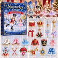May include: A Nutcracker on Ice advent calendar box featuring 24 acrylic ornaments including nutcrackers, ballerinas, a drum, crown, sword, key, gift box, ice skates, ballet tutu, jacket, hat, slippers, snow globe, roses, trumpet, and scarf.