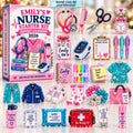 May include: A 2026 Nurse Starter Kit advent calendar box featuring 24 collectible ornaments including a stethoscope, nursing report clipboard, pulse oximeter, scrubs, sneakers, socks, hair scrunchies, water bottle, and medical supplies with heart motifs.