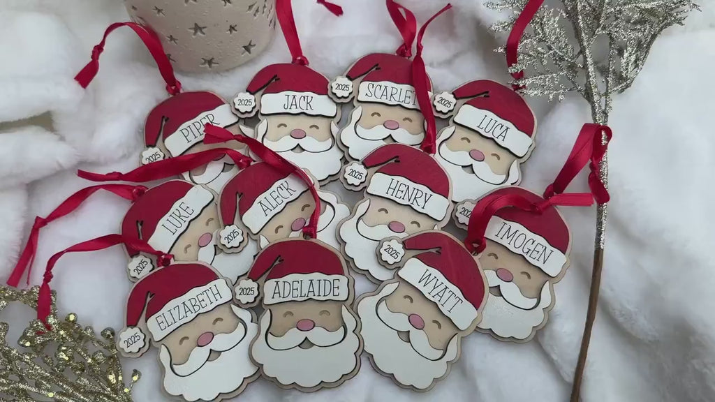 Personalized Santa Christmas Ornament, Santa Ornament, Christmas Hanging Decor WOODOR03