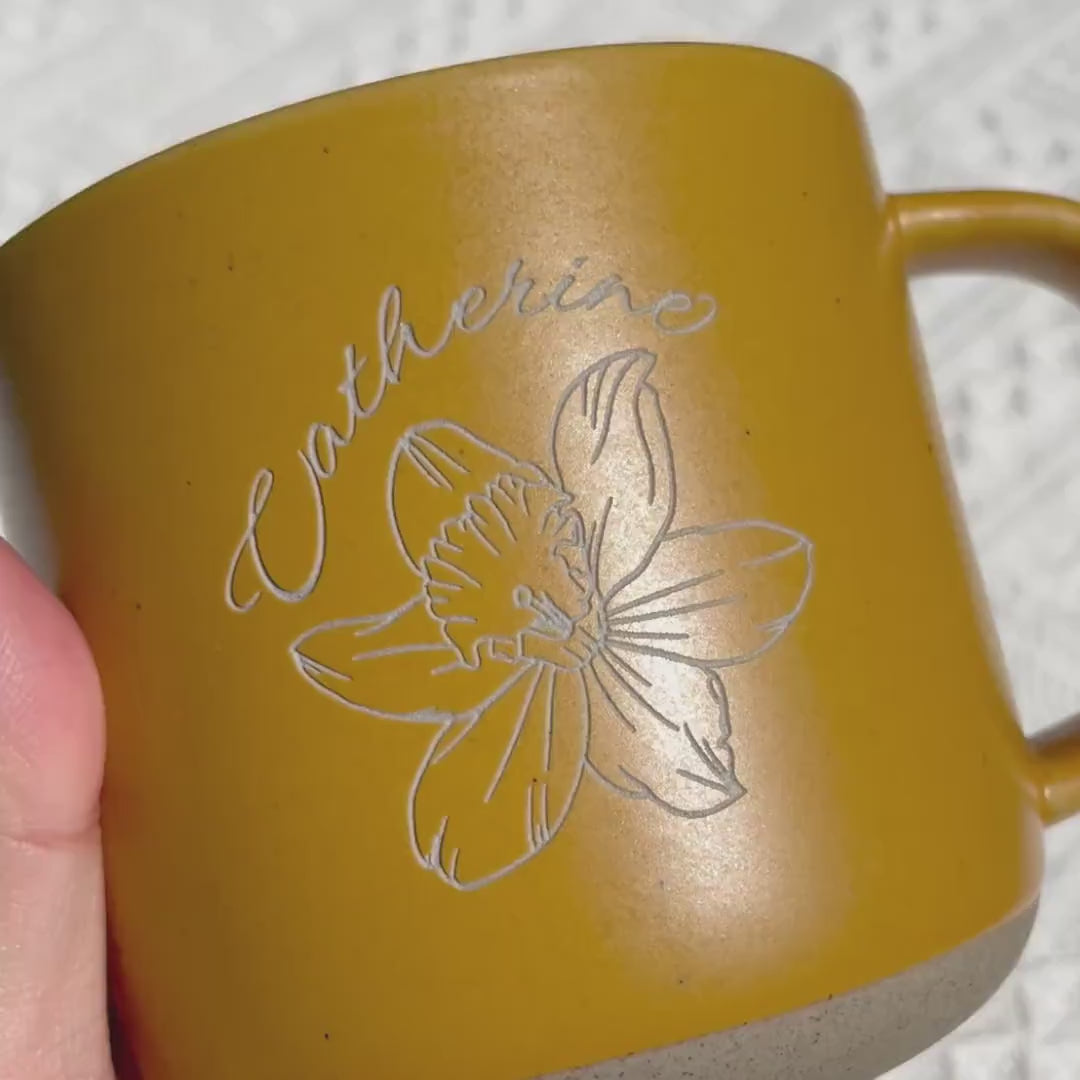 Large Personalized Mug Birth Flower Mug for Christmas Gift Ideas, Custom Mug Customized Pottery Mug Personalized Mug, Christmas Gift Ideas PD