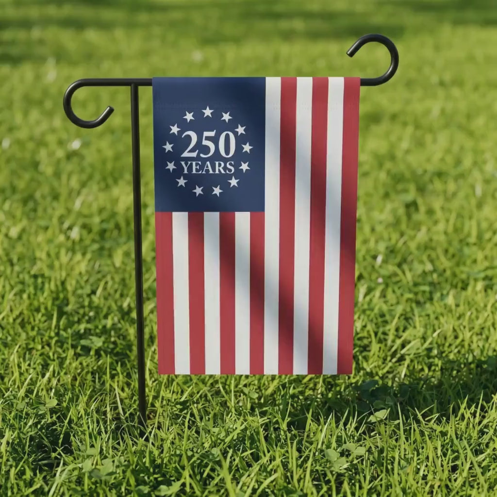 250th Anniversary Betsy Ross Porch Flag, Patriotic 2026 Outdoor Yard Decor, 250th Birthday Garden Flag Made in USA. GFPETAL10