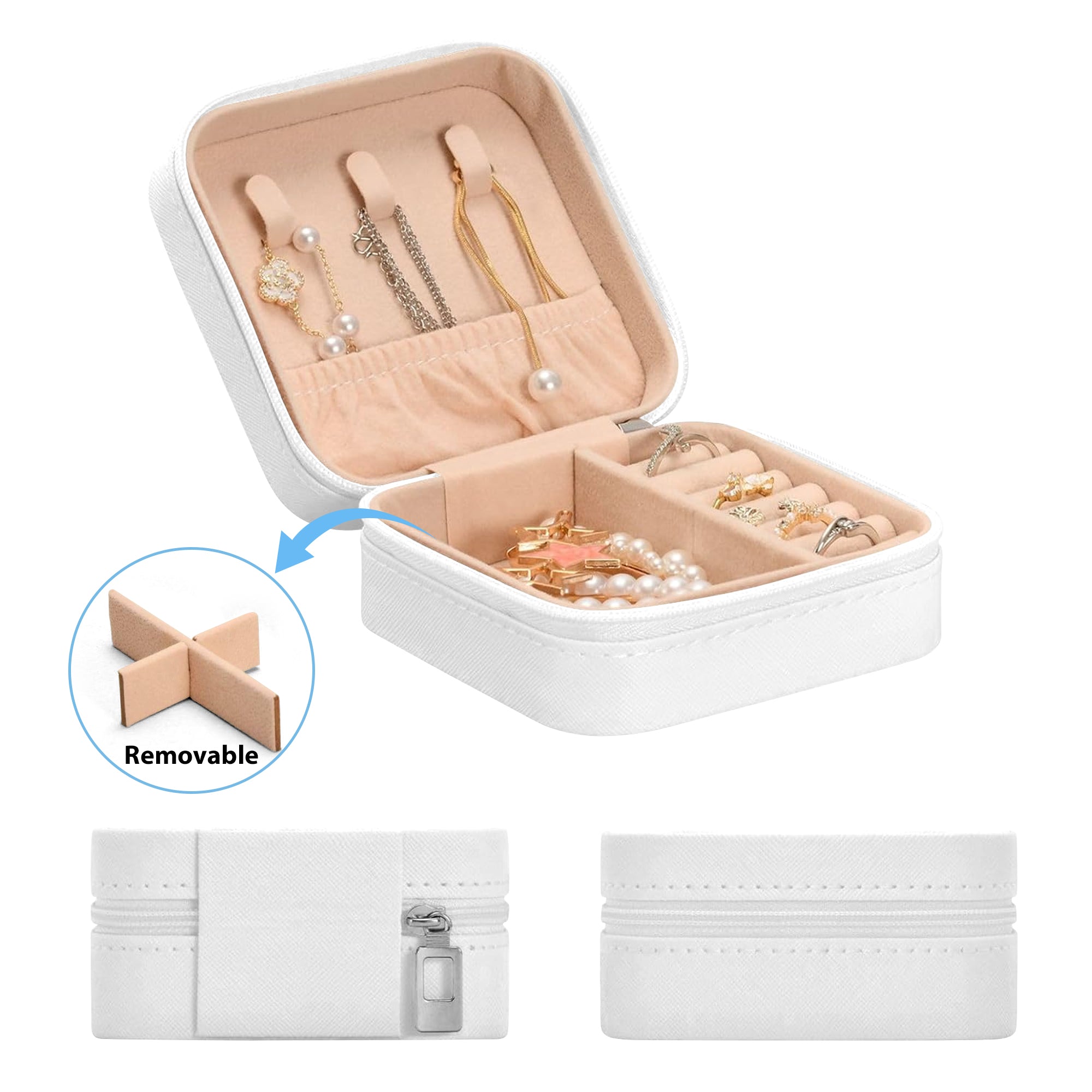 Personalized Jewelry Box with Flower Alphabet Initial, Custom Travel Jewelry Organizer, Monogram Gift for Women, Bridesmaid, Birthday Present