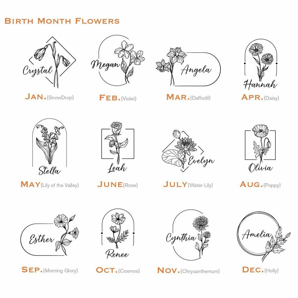 Monthly Bloom Pottery Mug, Personalized Birth Flower Engraved Ceramic Cup with Name, Custom Floral Coffee Mug Gift