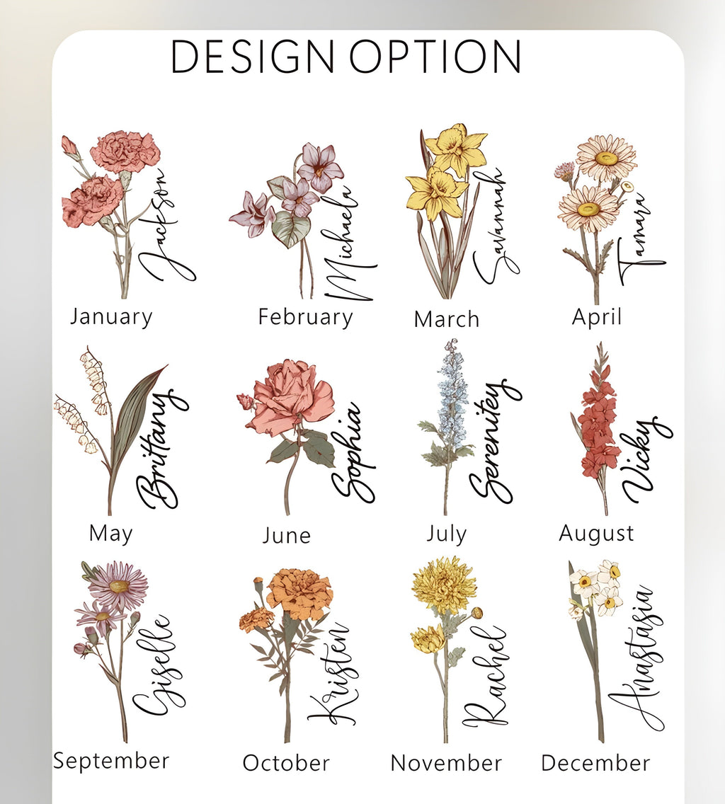 Personalized Birth Flower Tote Bag, Custom Name Canvas Bag, Monthly Bloom Floral Shopper, Birthday Gift, Bridesmaid Gift, Best Friend Gift